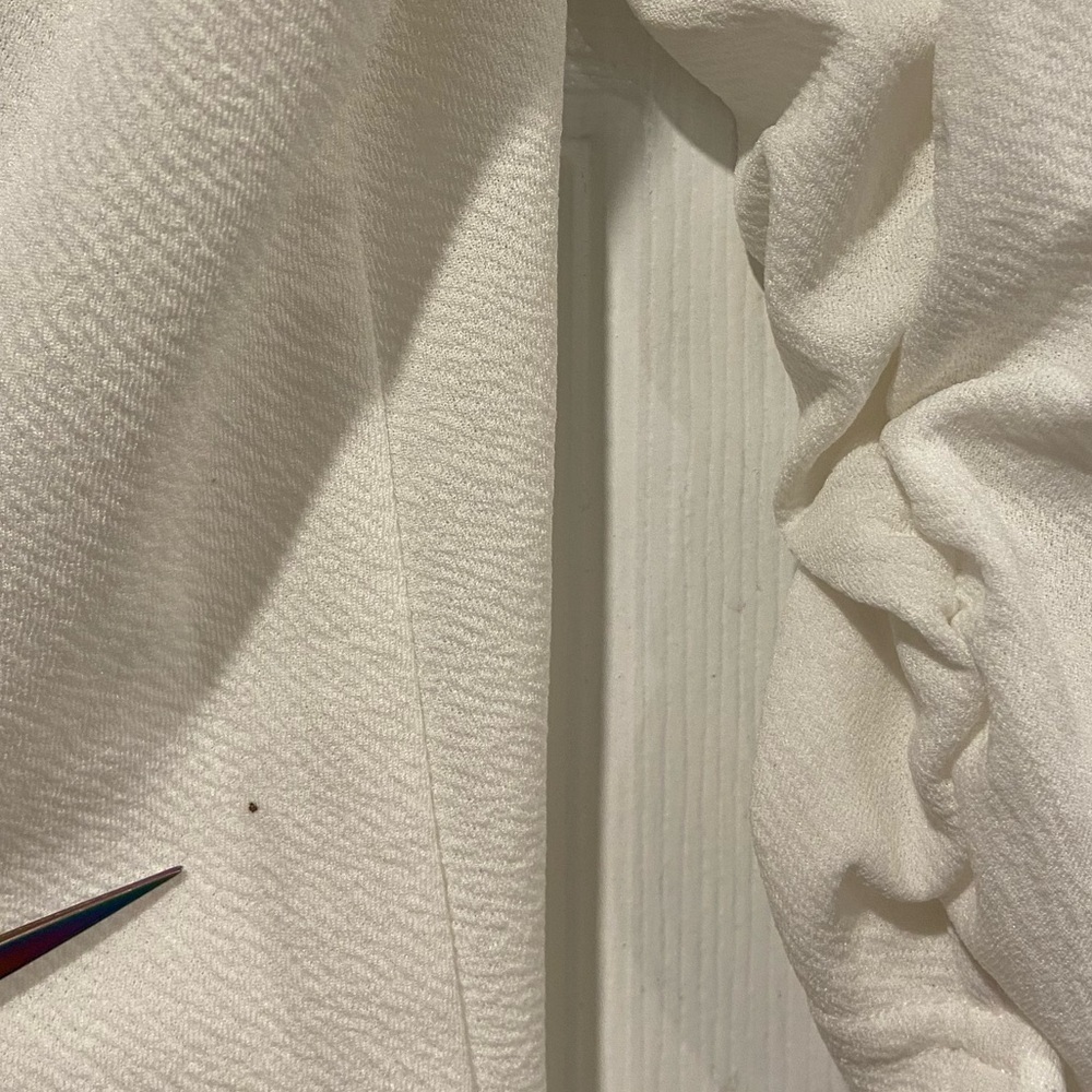 Ninexis White Black Lapel Lightweight Button Ruched 3/4 Sleeve Blazer Size M - Picture 9 of 12